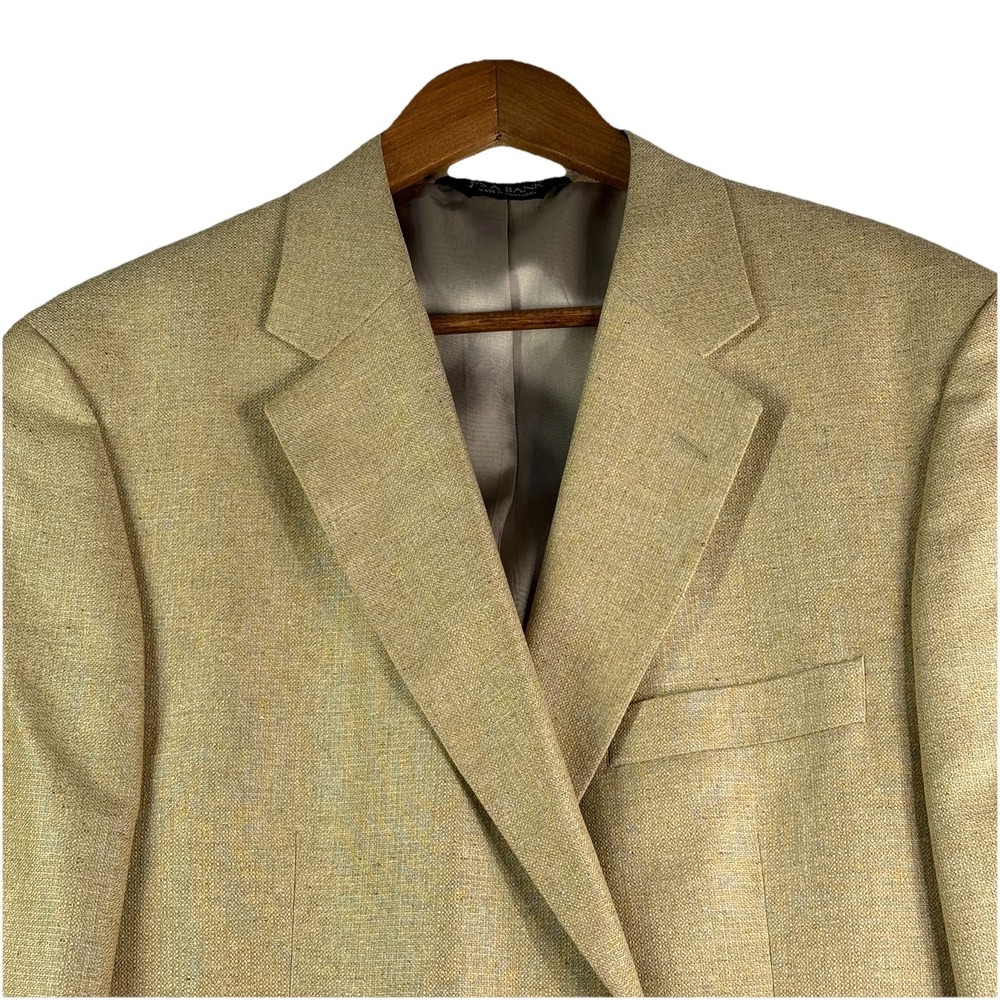 Jos A Bank 100% Silk Sport Coat Blazer Men's 42R 2 Button Front Single Vent READ